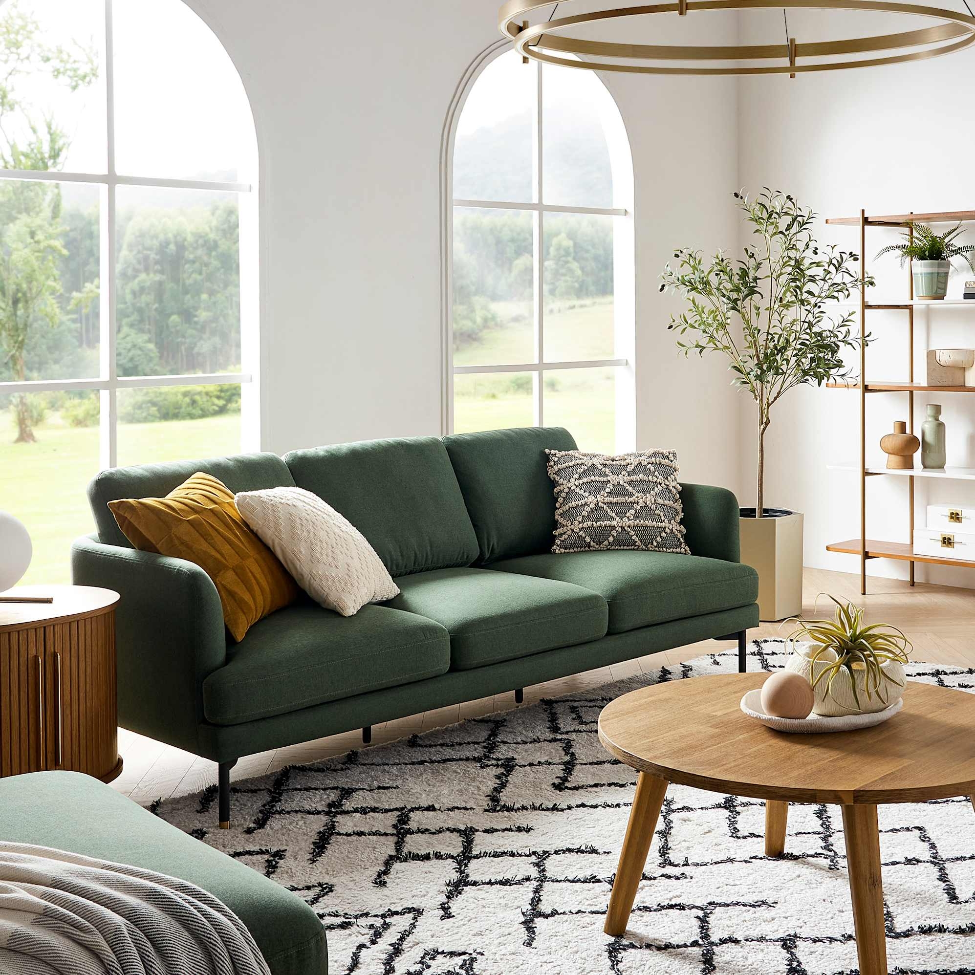 Three Seater Sofa With Organic Modern Rounded Lines
