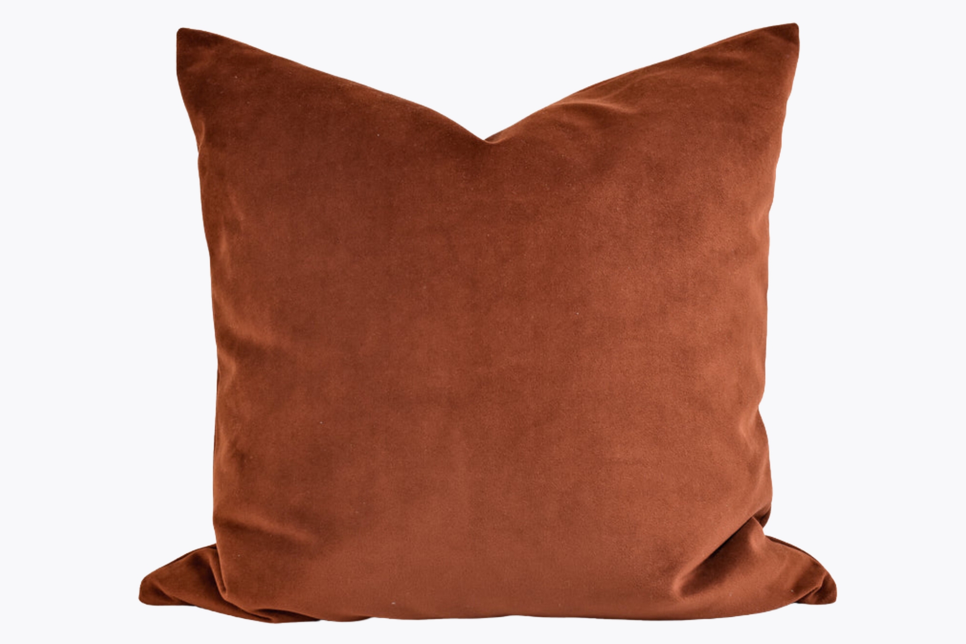 Throw Pillow Burnt Rust Velvet Karate Chop Style
