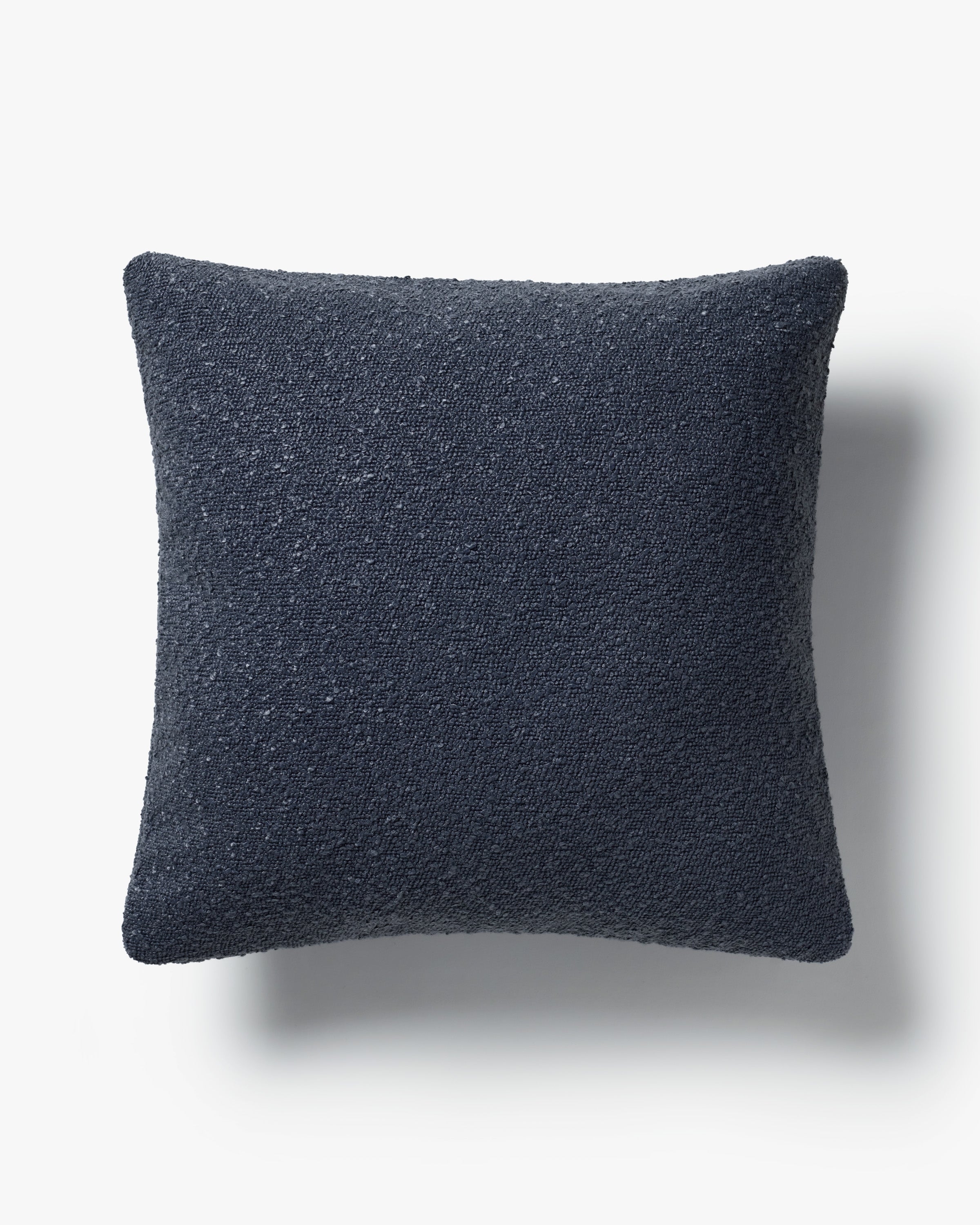 Throw Pillow Navy Boucle Heathered Texture Nubby