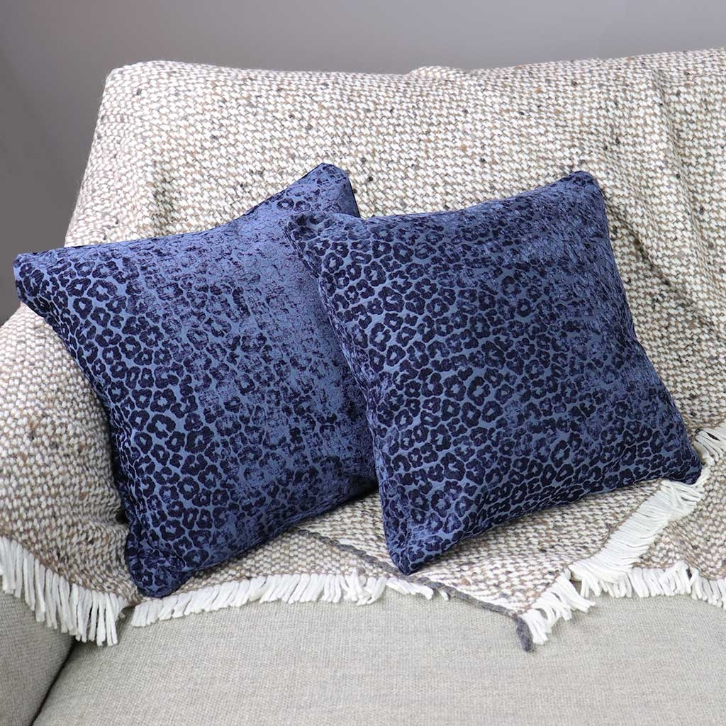 Throw Pillow Rosette Pattern Animal Print Chenille