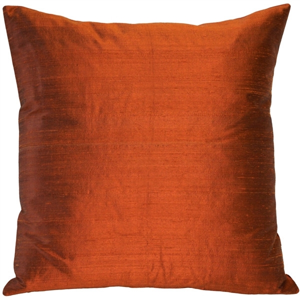 Throw Pillow Silk Horizontal Slubbing Earthy Tone