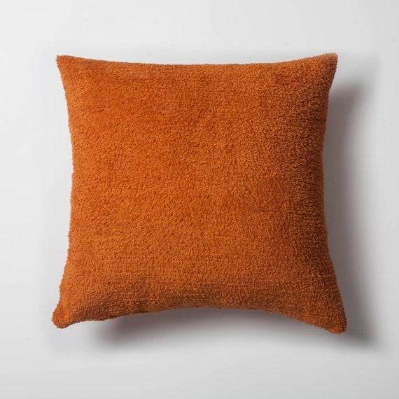 Throw Pillow Spice Burnt Orange Tufted Woven Loop