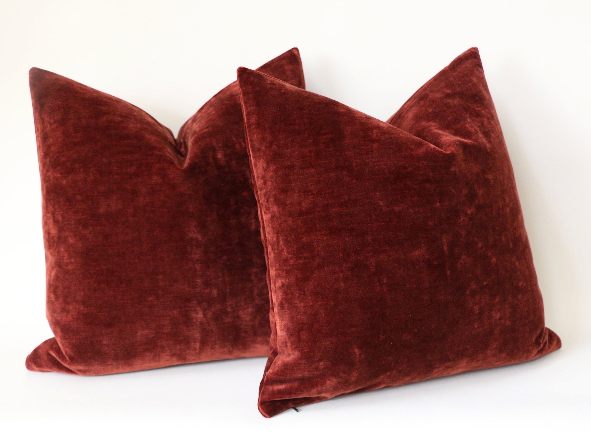 Throw Pillows Brick Velvet Plush Texture Square Set