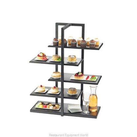 Tiered Display Stand: Asymmetrical Matte Black Five-Tier Display