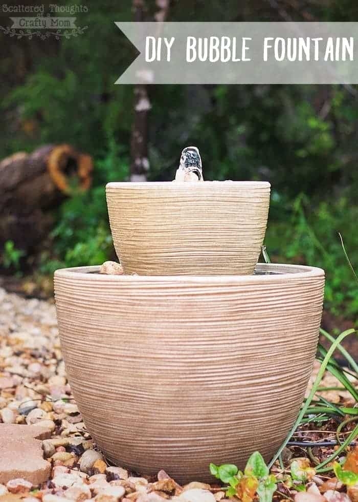 Tiered Fountain Two Tiered Pot with Sandy Beige Ribbed Ridges