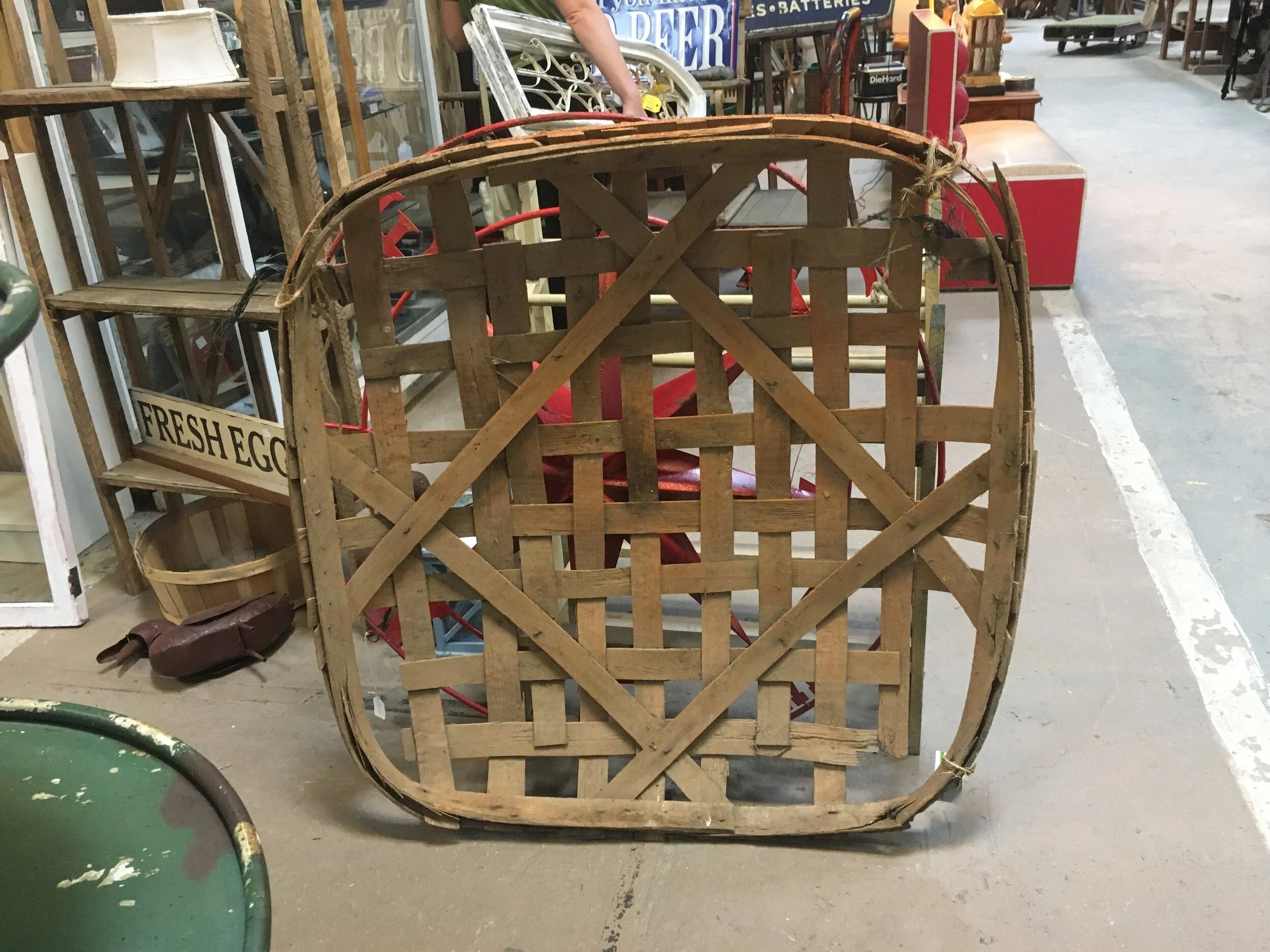 Tobacco Basket Flat Profile Diagonal Bracing Wall Art