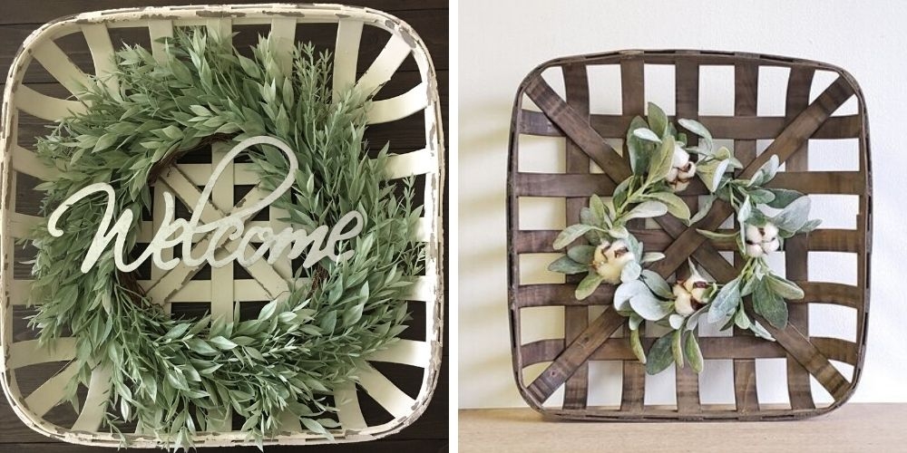 Tobacco Basket Layered Wreath Design Modern Farmhouse