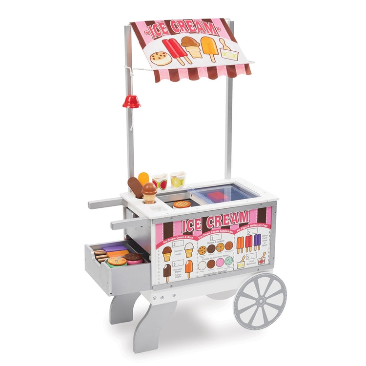 Toy Food Cart: Service Bell and Sliding Transparent Lid