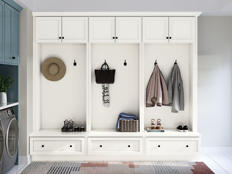 Triple Bay Mudroom Lockers with Shaker Style Panels