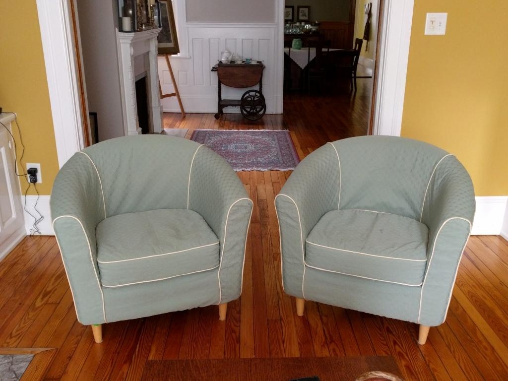 Tub Chair Contrast Piping Sage Green Piped Armchair