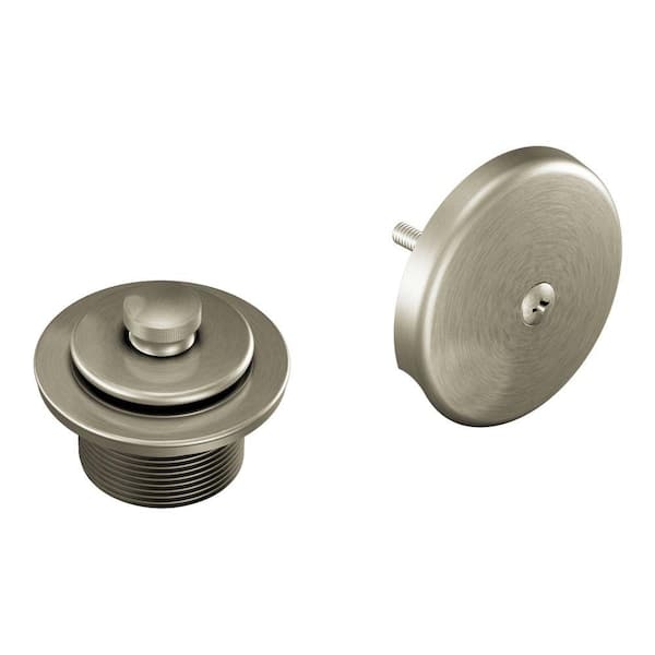 Tub Drain Kit Brushed Nickel Lift and Turn Single Hole Overflow