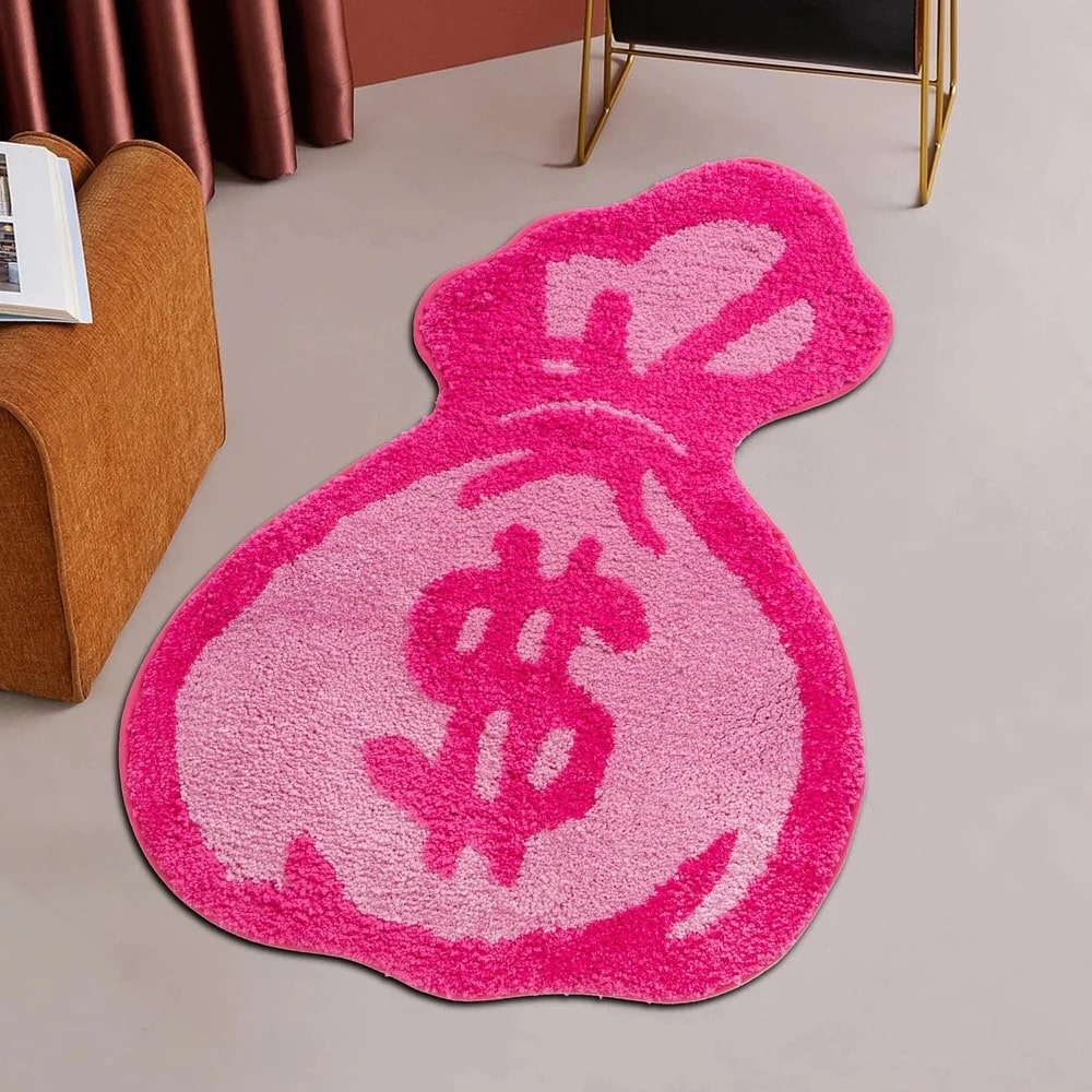 Tufted Rug Money Bag Silhouette Plush Y2K Room Accents