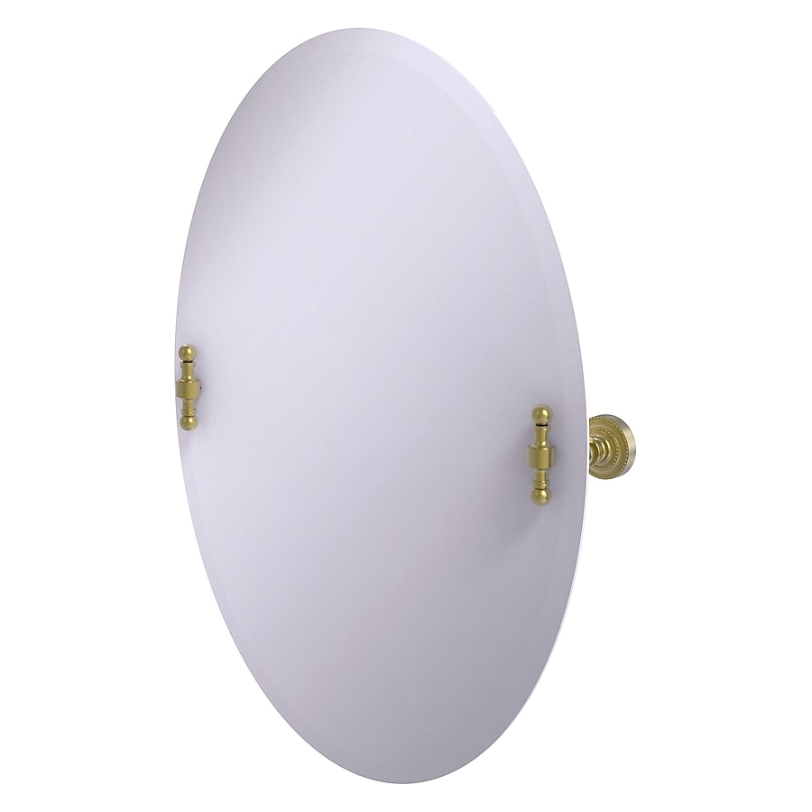 Vanity Mirror: Tilting Hardware Satin Brass Retro Dot Detail