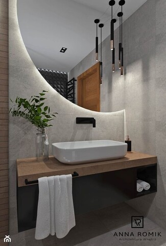 Vanity Unit Organic Shape Backlit Mirror Glass Accents