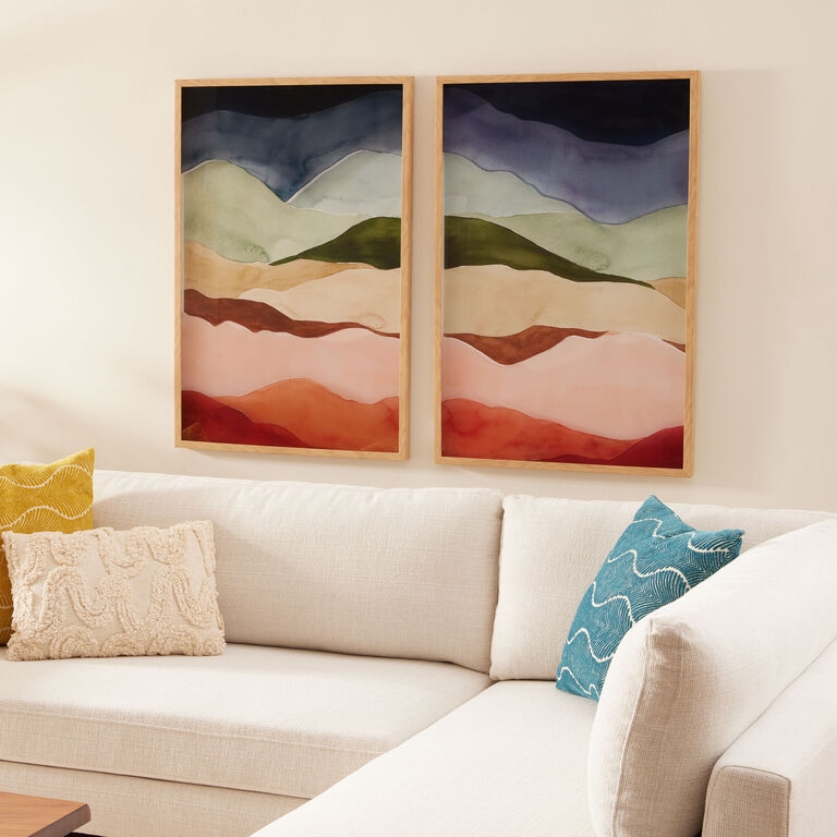 Wall Art Diptych Set Layered Watercolor Landscape Prints