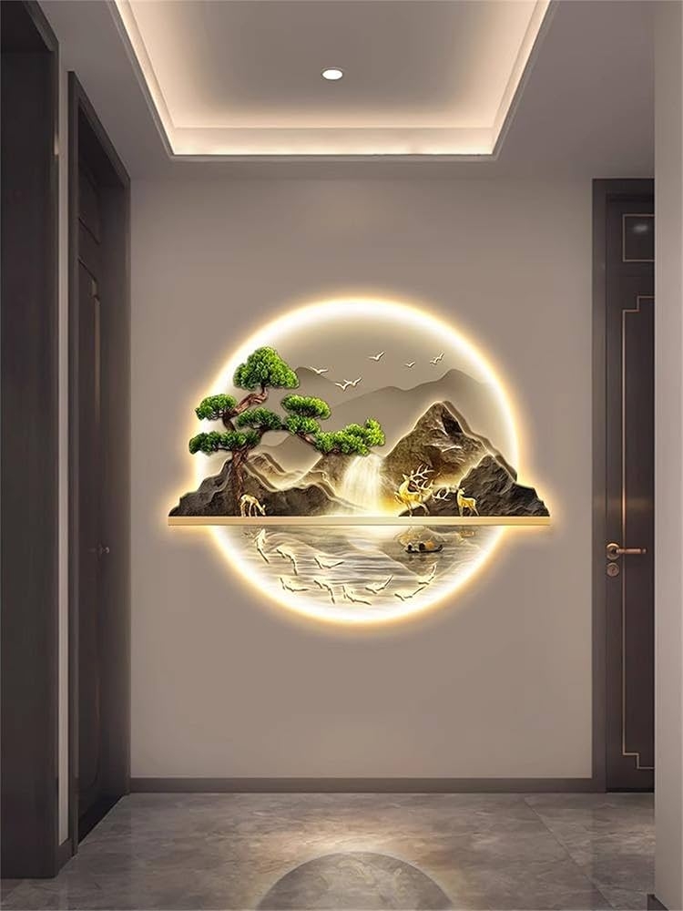 Wall Art displaying Backlit Circular Glow and 3D Relief