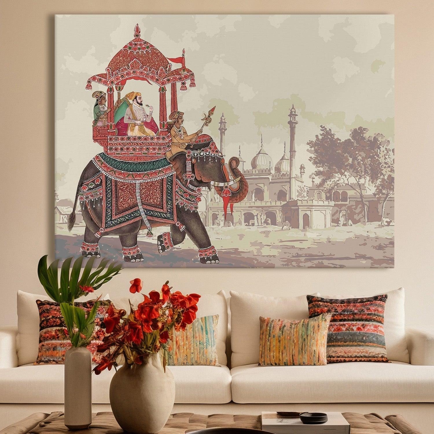 Wall Art: Elephant Procession Motif Terracotta Art