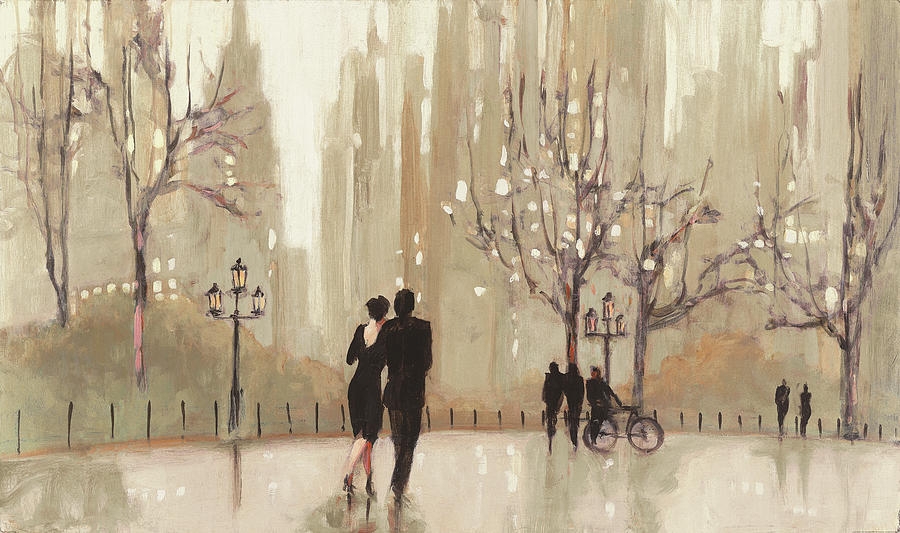 Wall Art: Impressionistic Brushstrokes Silhouette Figures