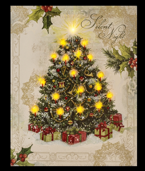 Wall Art LED Accents with Musical Parchment Background
