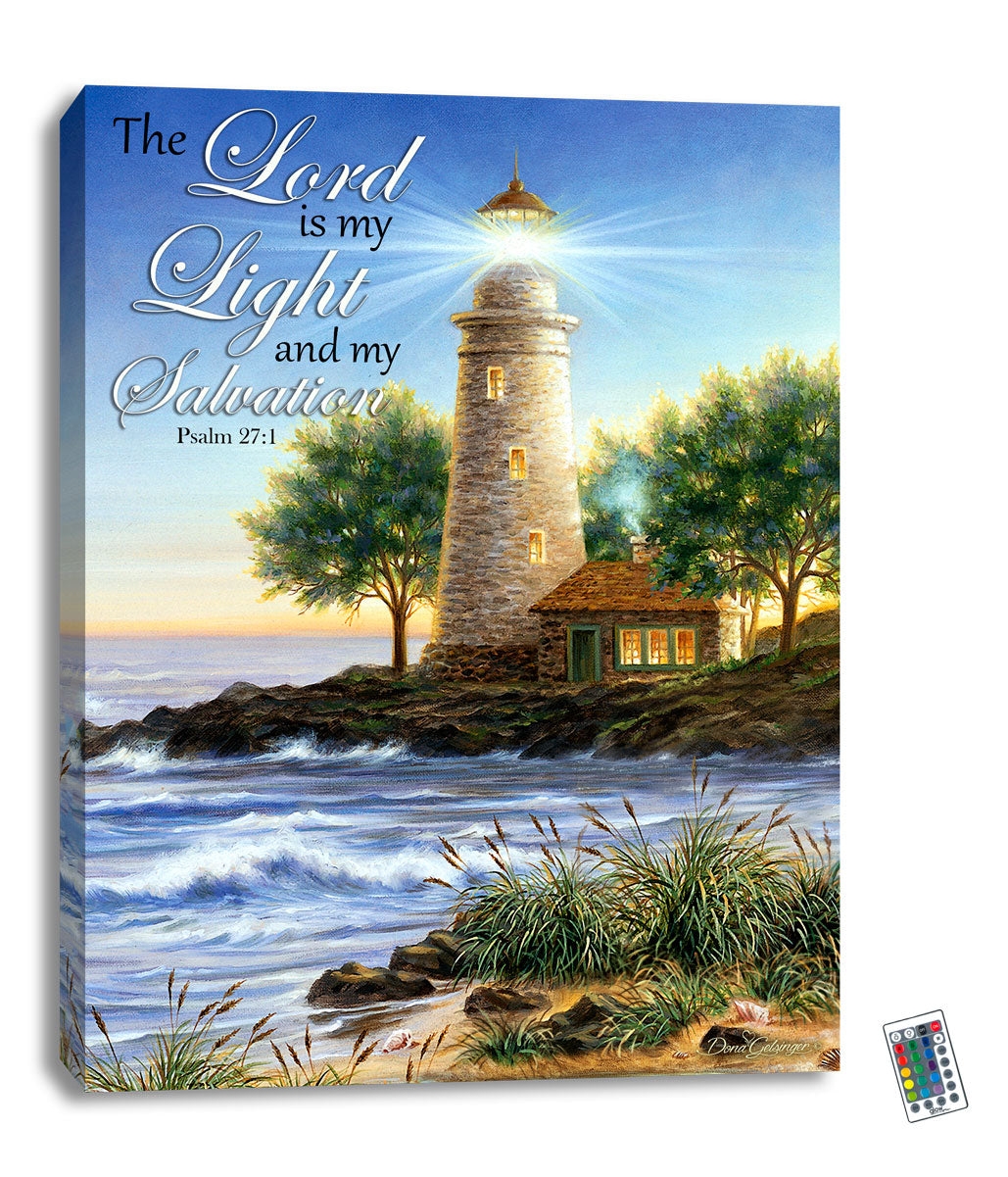 Wall Art LED Backlit Remote Controlled Scripture Verse Canvas Decor