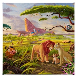 Wall Art Lion King Theme Savanna Scene Wrapped Edges