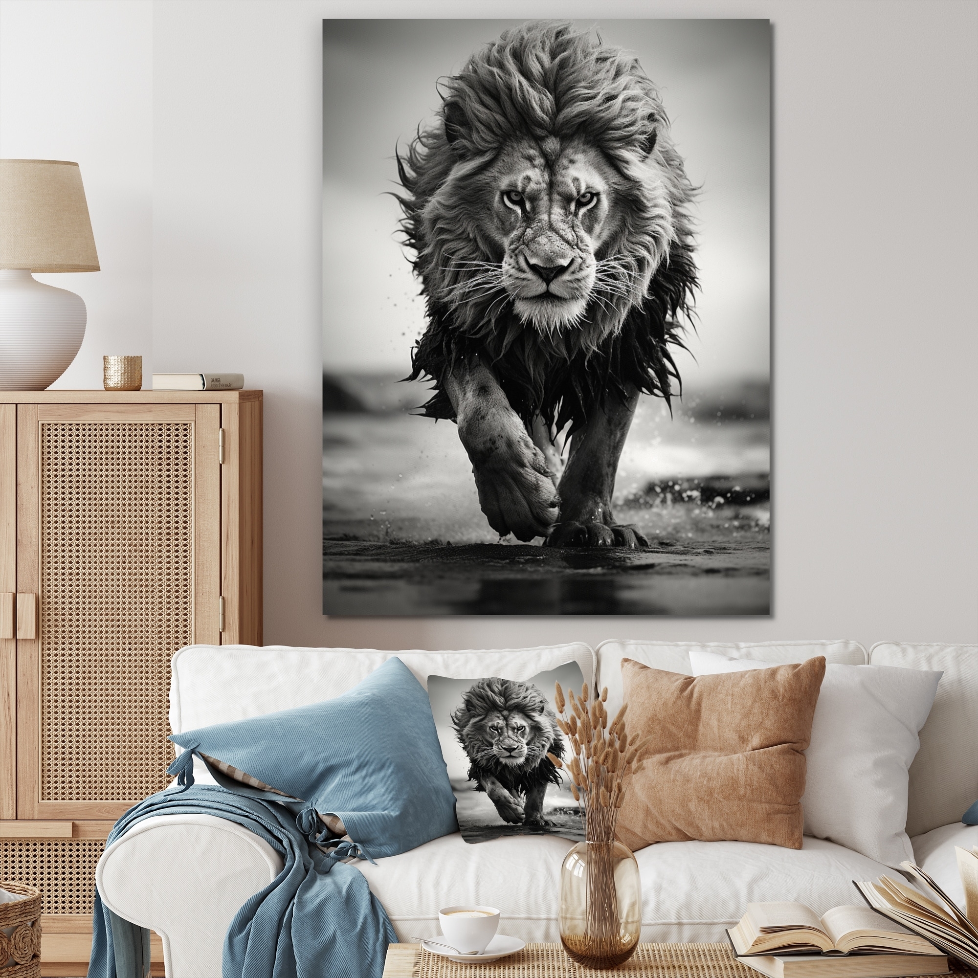Wall Art Monochromatic Wildlife Portrait Canvas Art