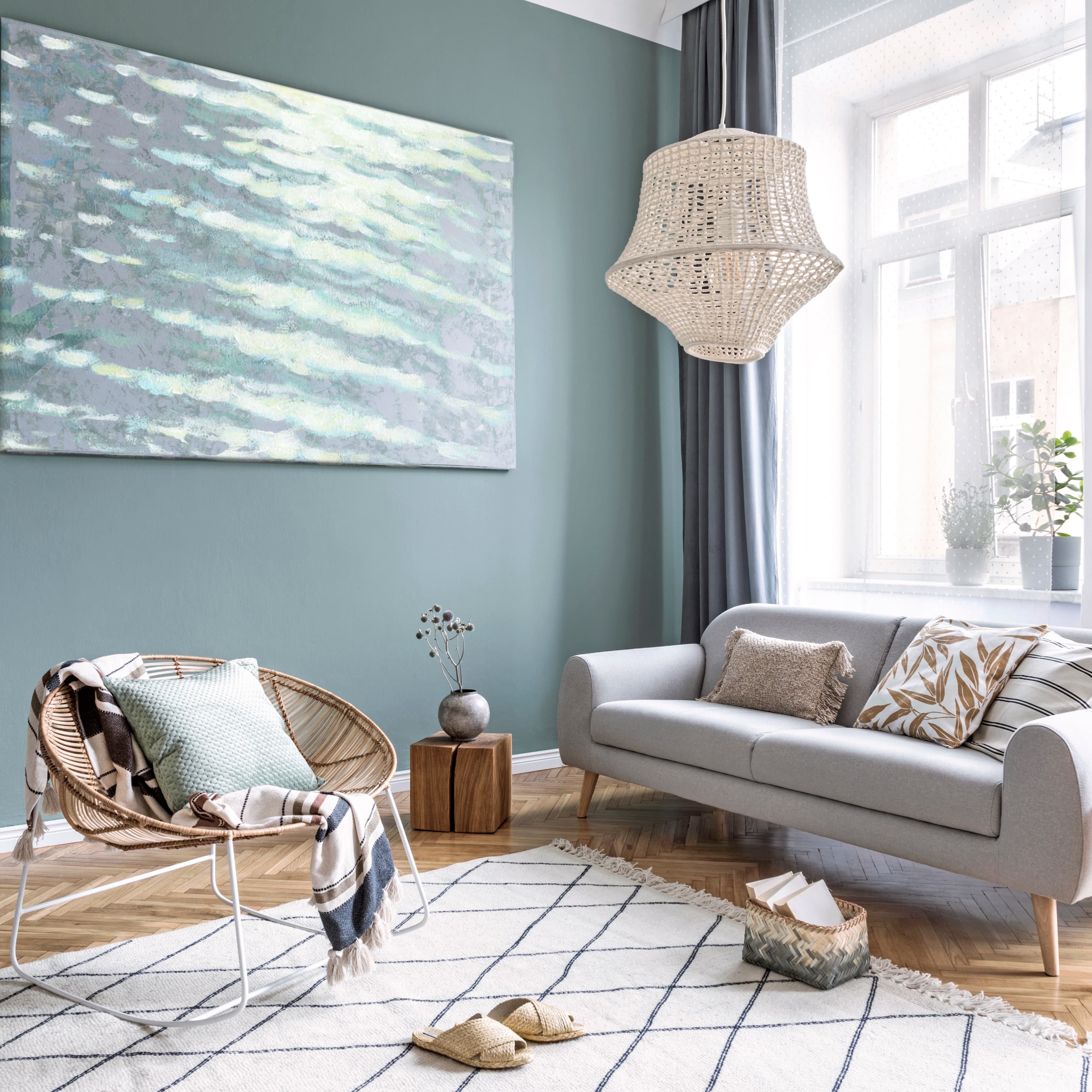 Wall Art Oversized Canvas for Scandi-Boho Interior Design Ideas