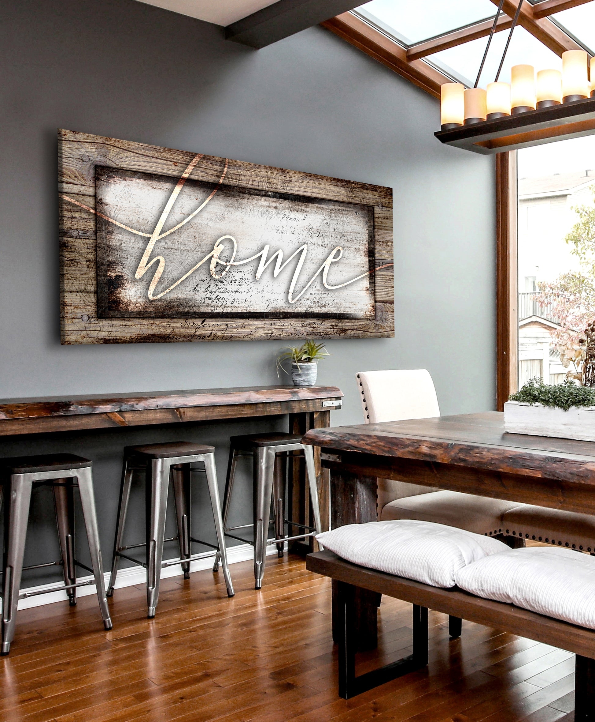 Wall Art: Oversized Canvas Script Typography Modern Home Decor