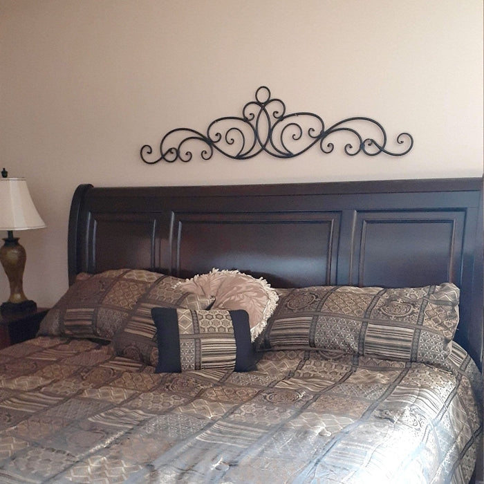 Wall Art Scroll Antique Bronze Rustic Metal Arch Pediment