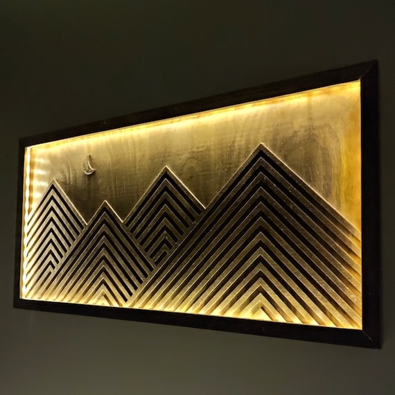 Wall Art showcasing Geometric Mountains and Layered Depth