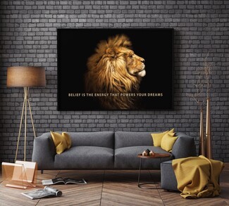 Wall Art Typography Art Motivational Quote Lion Print