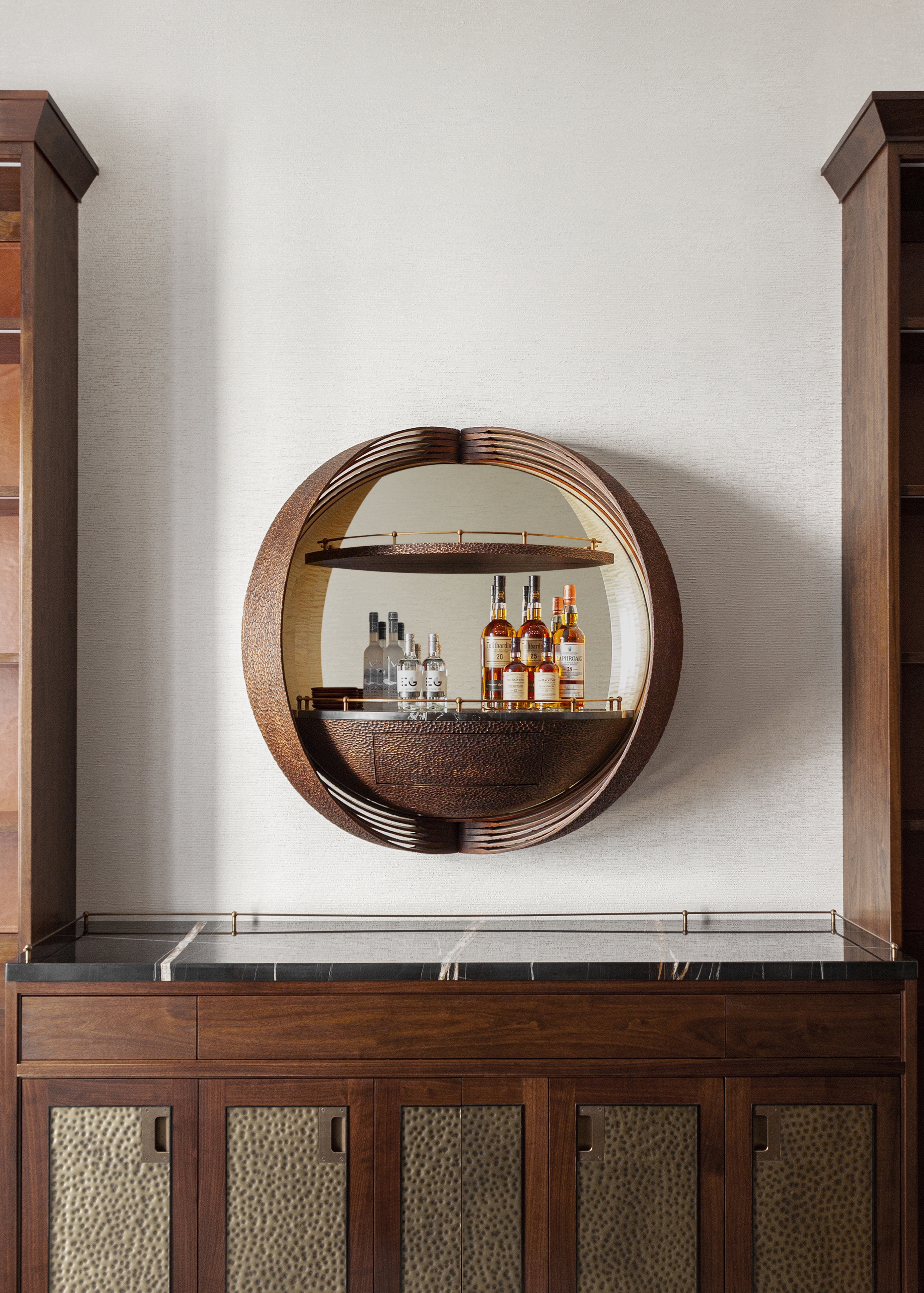 Wall Bar Unit with Slatted Outer Shell and Circular Wall Bar Unit