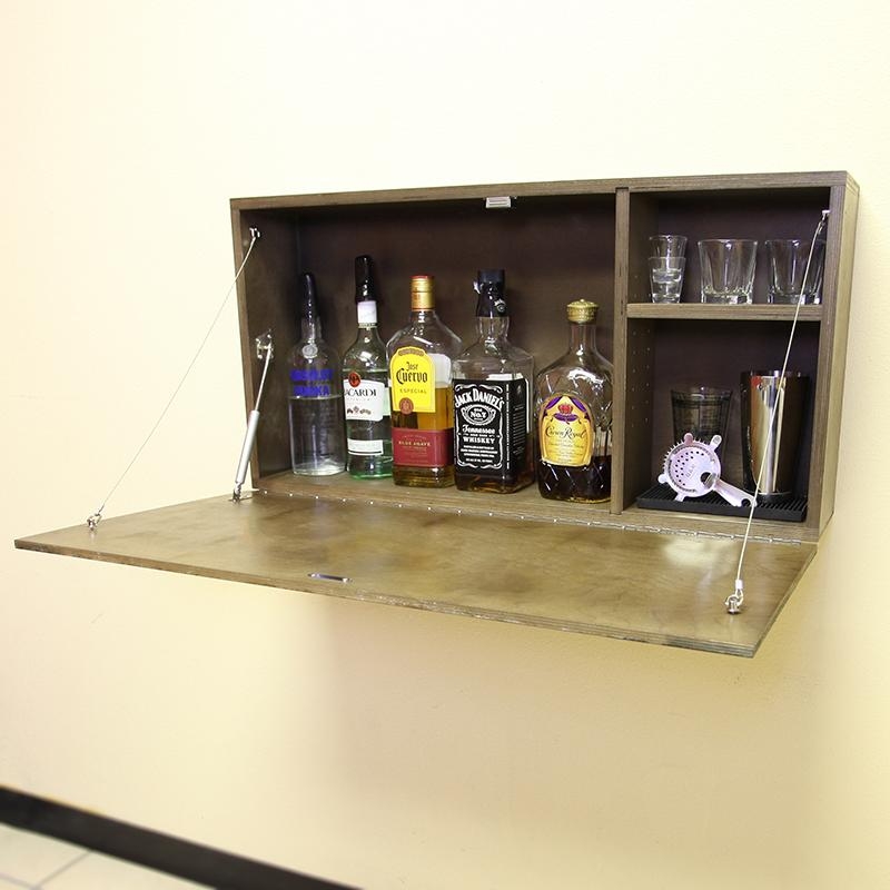Wall Bar with Drop Down Work Surface and Fold Down Home Bar