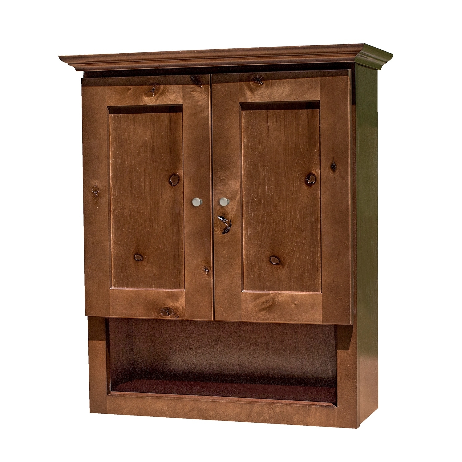 Wall Cabinet Rustic Shaker Wall Cabinet with Crown Trim