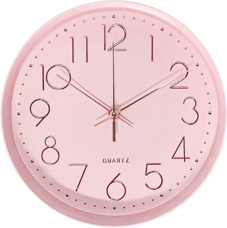 Wall Clock Stylized Typography Pastel Frame Nursery Decor