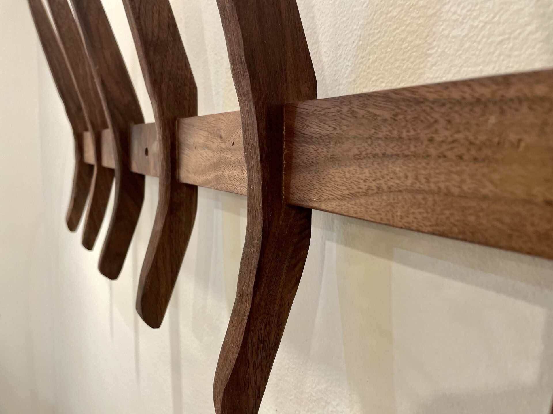 Wall Coat Rack Curved Hooks Sculptural Wall Mounted Rack