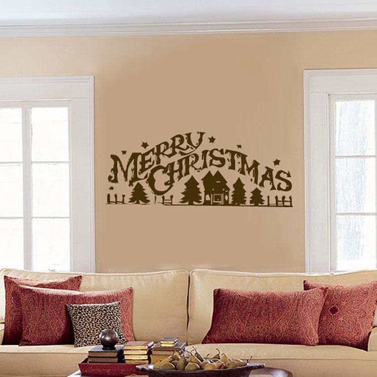 Wall Decal Arched Typography Rustic Christmas Wall Decal