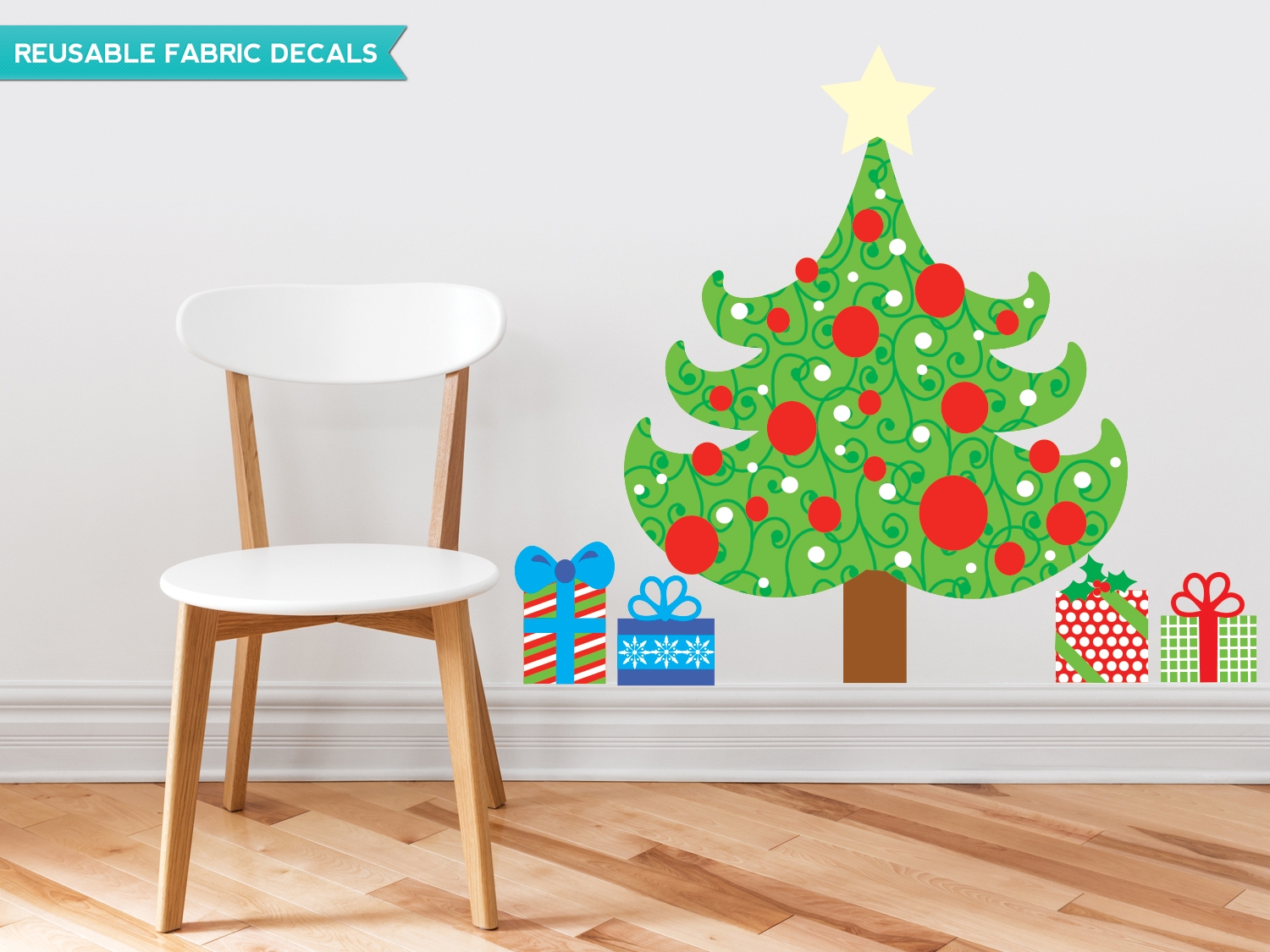 Wall Decal Reusable Fabric Tree Decal Scandi Style
