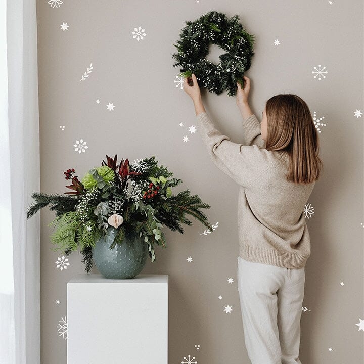 Wall Decals Minimalist Snowflake Wall Decals Matte White