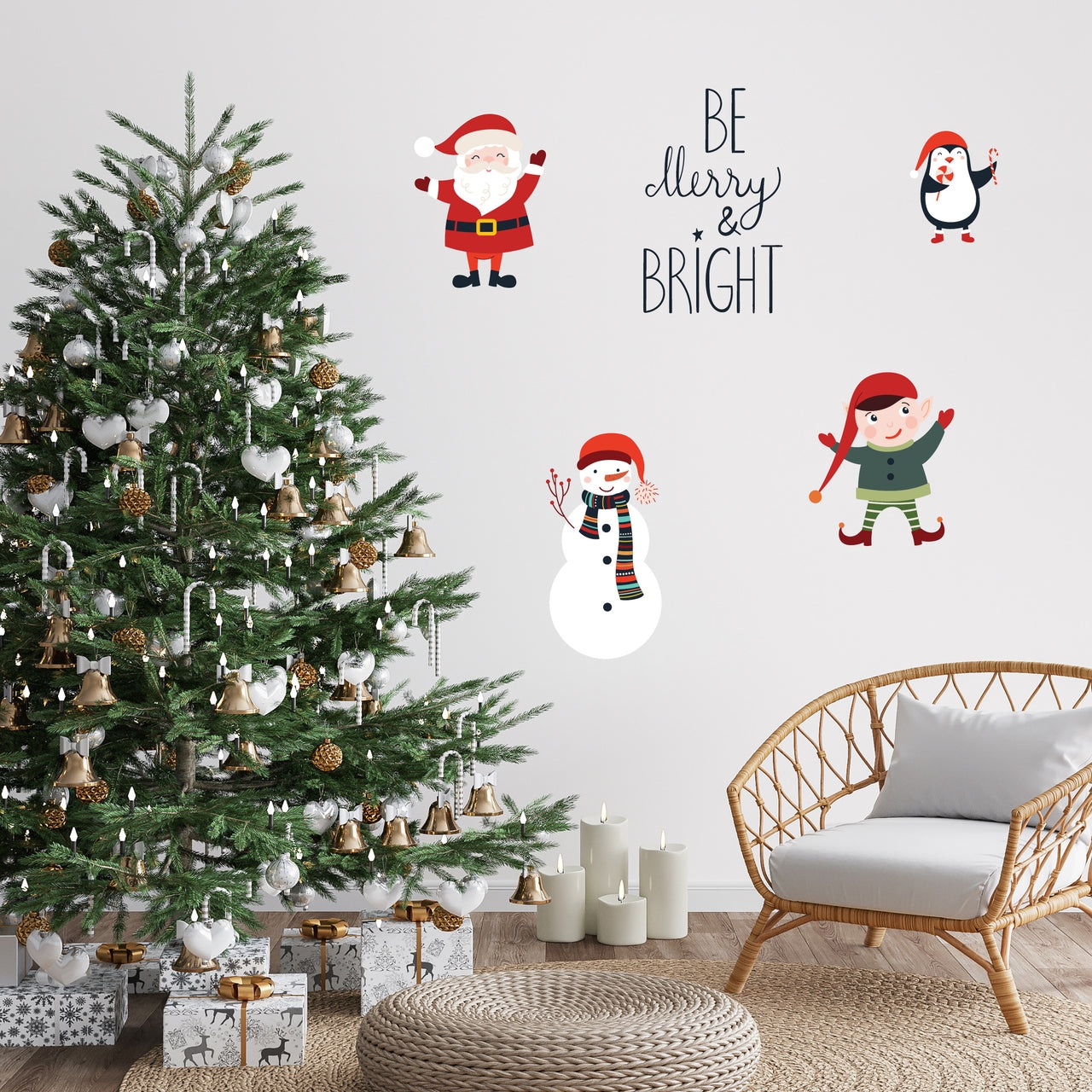 Wall Decals Scandi Christmas Decor Nursery Friendly Art