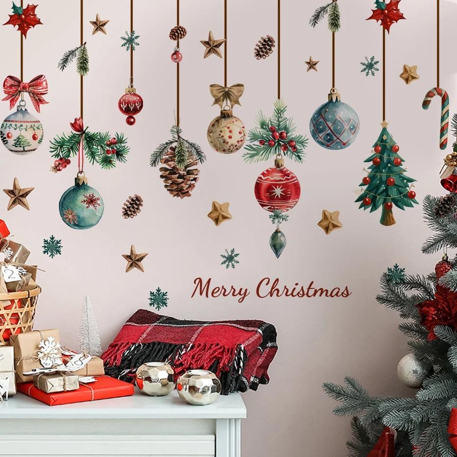 Wall Decals Vertical Watercolor Christmas Wall Decals