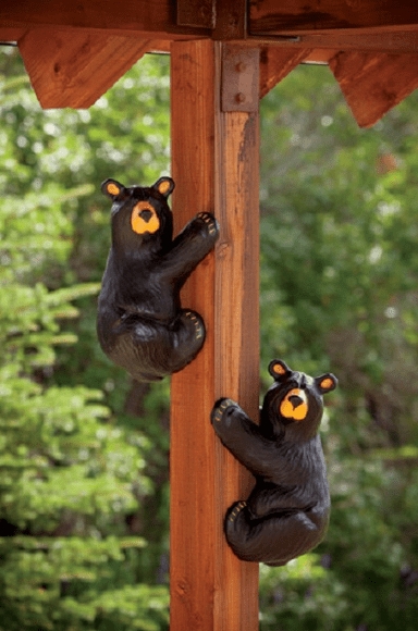 Wall Decor Climbing Bear Pose Textured Fur Cabin Porch Decorations