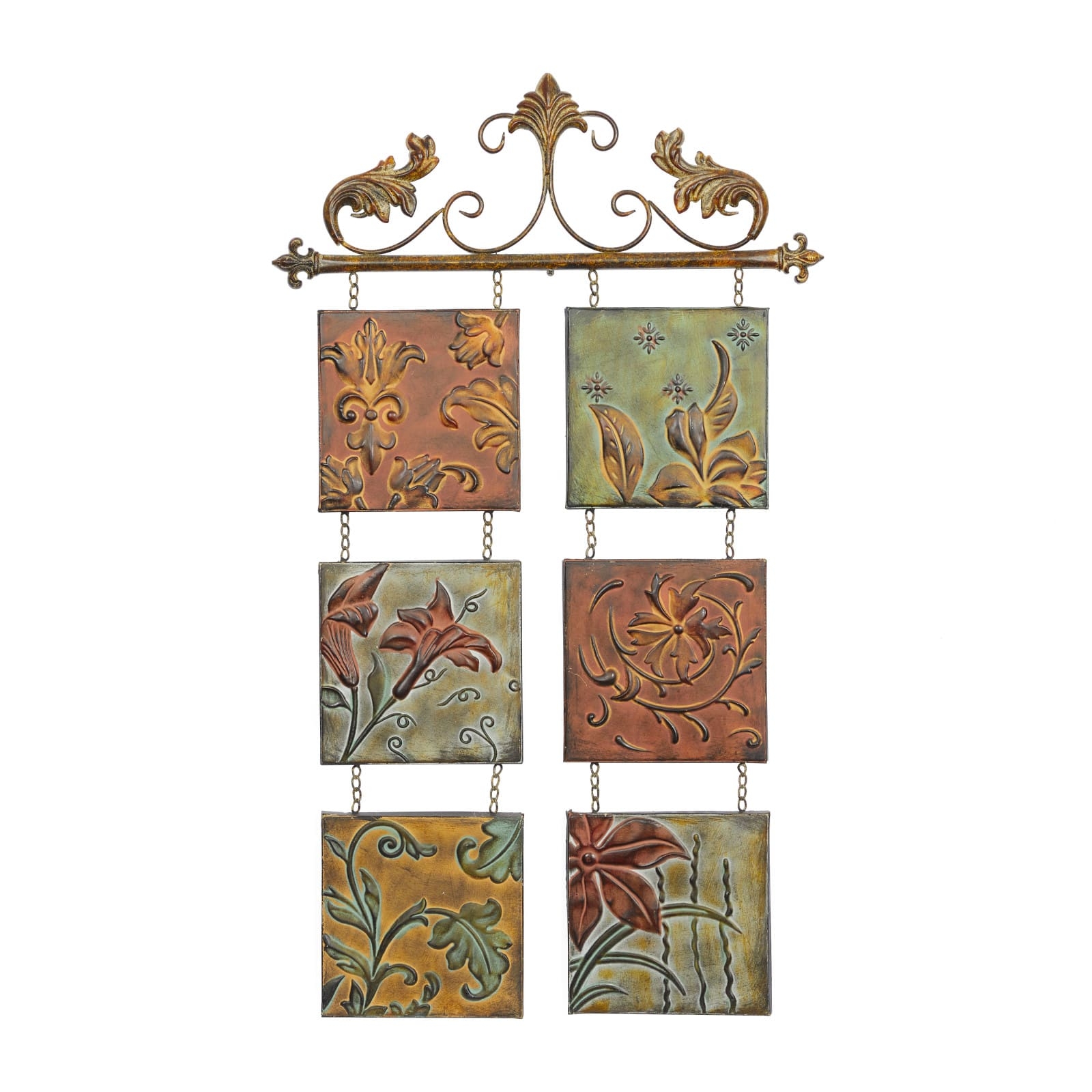 Wall Decor Embossed Metal Tiles Rustic Entryway Wall Accents