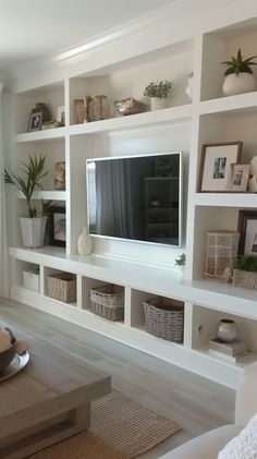 Wall Entertainment Center Recessed TV Niche Baskets