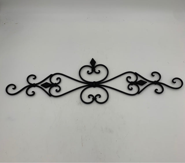 Wall Hanging Matte Black Fleur De Lis French Country Overdoor