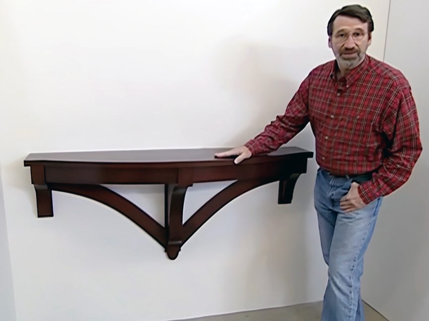 Wall Hung Console with Curved Brackets Wall Shelf