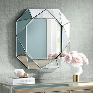 Wall Mirror Faceted Geometric Wall Mirror Octagonal Shape