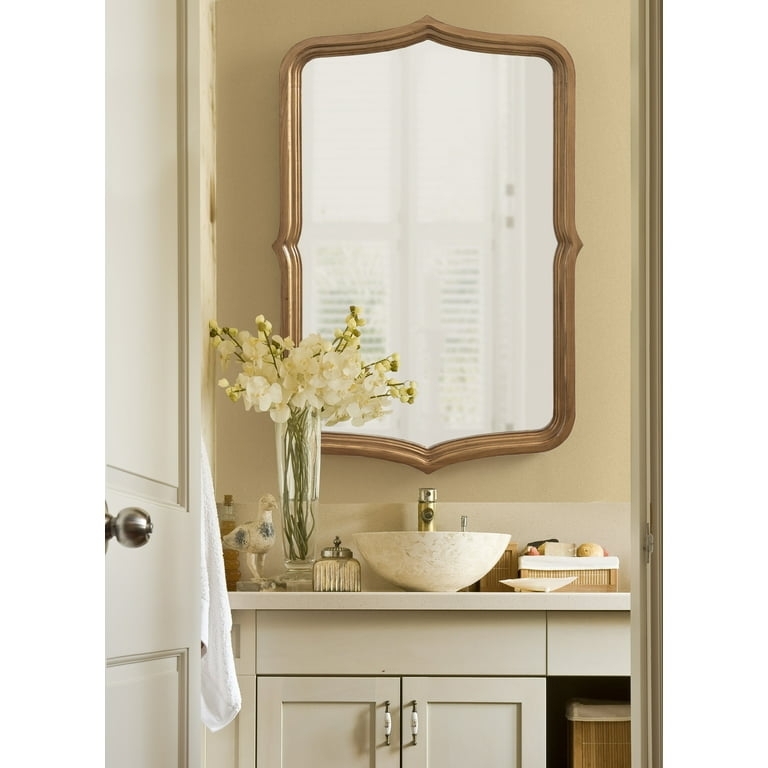 Wall Mirror: Scalloped Edges Soft Gold Stepped Profile