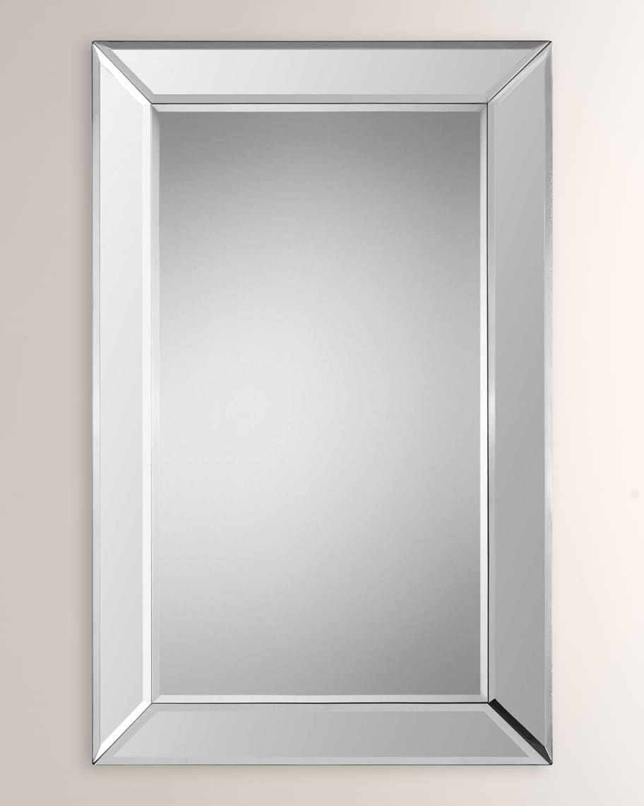 Wall Mirror Wide Beveled Frame All-Glass Wall Mirror