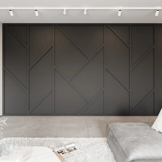 Wall Molding Kit: Asymmetric Matte Black Geometric Design
